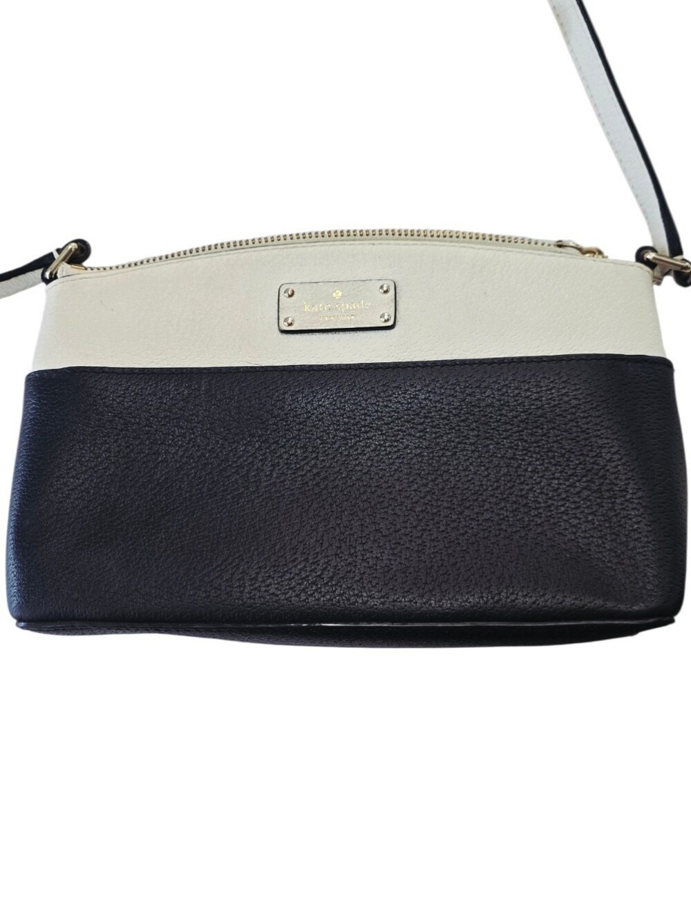 Kate Spade New York Black Cream Leather Colorblock Crossbody Bag - Picture 5 of 12